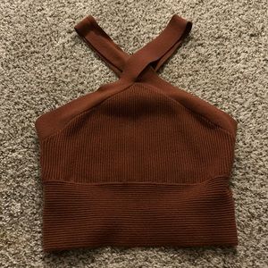 Abercrombie Rust Crisscross Top
